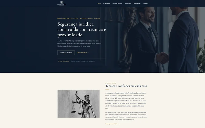 Site institucional Lima & Franco Advogados